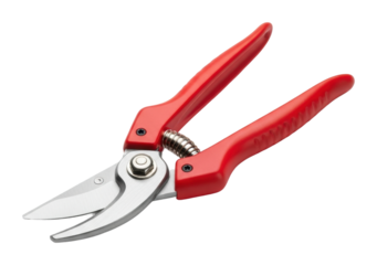 Pruning action using garden shears backyard tool isolated on transparent background