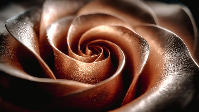 Rose dor&eacute;e en gros plan