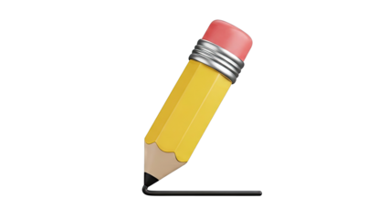 3D Render of a Yellow Pencil Drawing a Line