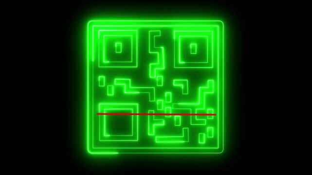 Barcode icon animation. seamless looping animation on a green screen, concept of business.