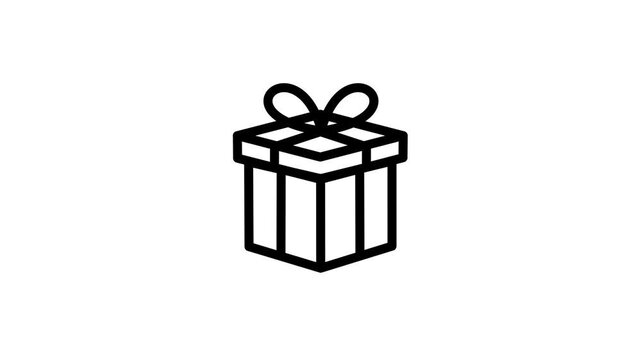 Simple Animated Gift Box Icon Loop.