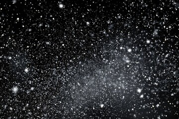 Glittering particles drift through a dark, misty atmosphere, creating a magical effect