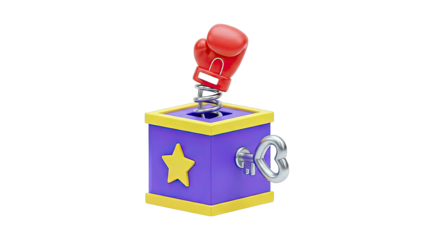 Jack-in-the-Box with Boxing Glove and Heart Key