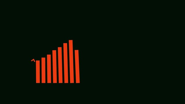 Abstract increasing arrow business graph icon animation.Business Financial Growing Business Income.4k mohicstion grap. 