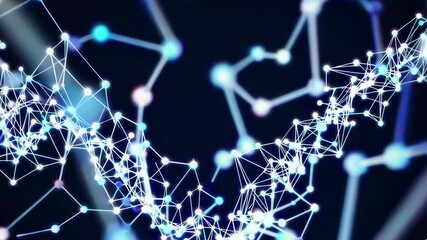 AI data flow connected nodes forming digital network structure. AI concept. - Powered by Adobe