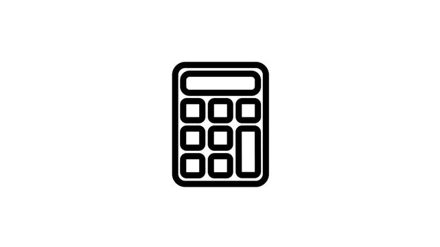 Simple Calculator Line Icon Isolated on White Background.