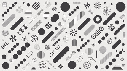 Geometric shapes background with modern black and white patterns