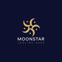 Moon Star Luxury Logo Design Template