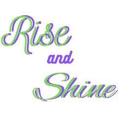 Rise and Shine Font, Simple Font and Unique Style, Green and Purple Color Font, White Background, Rise and Shine Lettering
