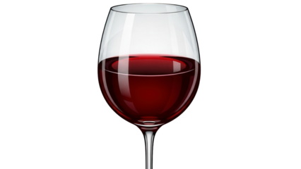 Elegant glass of red wine on a black background