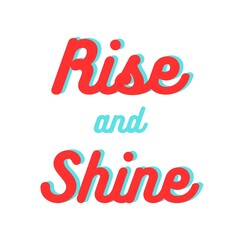 Rise and Shine Font, Simple Font and Unique Style, Red and Blue Color Font, White Background, Rise and Shine Lettering