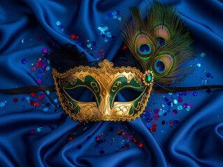 Elegant masquerade mask for carnival and costume events, mystery and luxury concept, theatrical atmosphere and celebration theme, ideal for party invitations, festival advertising, fashion branding