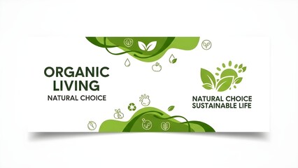 Organic living: natural choice sustainable life isolated on transparent background, isolated on white background