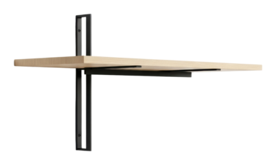 Minimalist wall shelf design home interior furniture modern side view isolated on transparent background