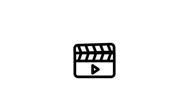 Animated Clapperboard Icon for Film and Video Production.