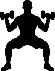 Man performing dumbbell squats