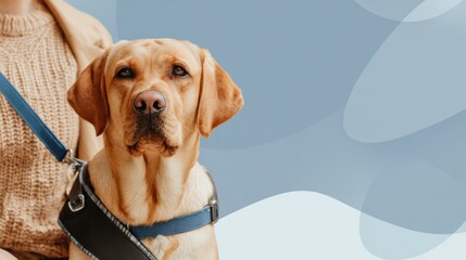 Professional Pet Training Banner Showcasing a Dog and Trainer in a Modern Setting With a Clean Background for Premium Service Appeal