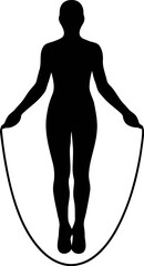 Silhouette of person jumping rope