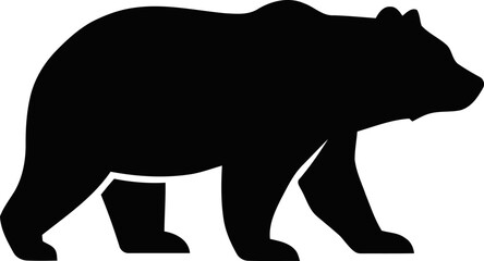 Silhouette of a bear walking