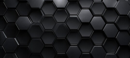 Dark hexagonal pattern with raised, 3D, slightly reflective surface