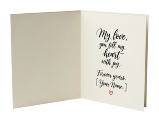 Personalized love greeting card joyful message home elegant isolated on transparent background