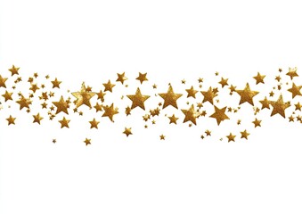 Scattered golden star shapes across a blank canvas, festive pattern