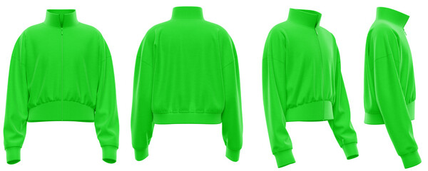 Sweatshirt Mock Neck Copper Style Long Sleeve &ndash; Girls, Green Color