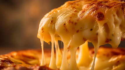 Molten cheese pull stretch