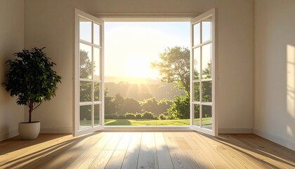 Fototapeta premium empty room with window