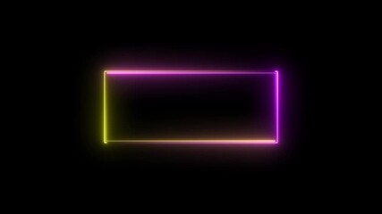 Seamless loop animation rectangle frame 4K video motion graphic. Animated borders frame glowing neon lights loop animation . Abstract glowing rectangle red and blue. - Powered by Adobe