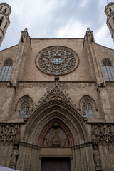 Barcelona, Spain - August 19, 2025: Church of Santa Maria del Mar