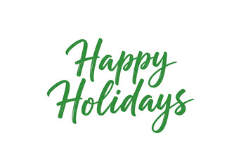 Obraz premium Happy Holidays Green Brush 