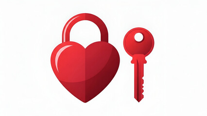 Heart shaped lock and key