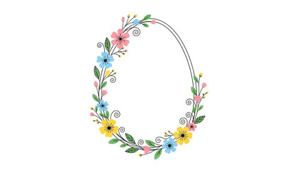 Colorful floral wreath illustration