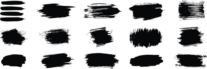 Vector Grunge Brush Marks. Black Ink Splatters and Smears for Design