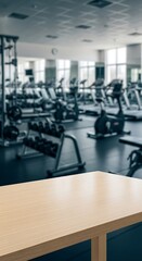Fototapeta premium Gym Interior with Equipment and Weights for Fitness Training.