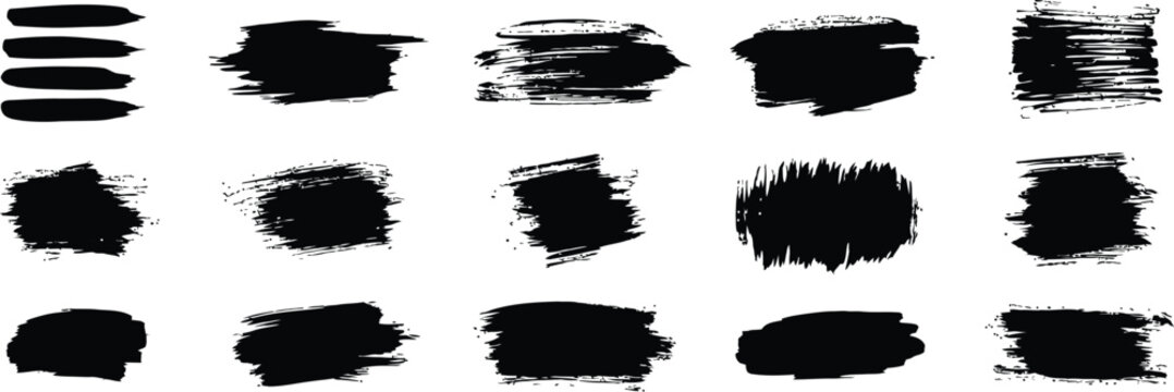 Vector Grunge Brush Marks. Black Ink Splatters and Smears for Design