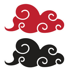 Group of clouds with a transparent swirl - vector graphic