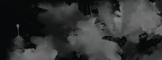Moody Abstract Fog Background with Ink Splashes and Atmospheric Tone