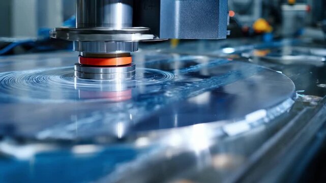 Detailed view of a polished metal surface being coated with a protective film demonstrating advanced methods in corrosion resistance and surface care.