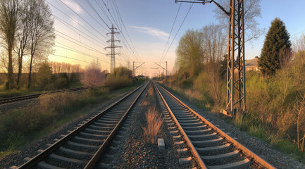 the railway tracks