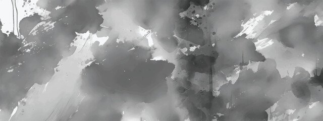 Soft Fog and Ink Blot Abstract Texture with Dramatic Monochrome Tones