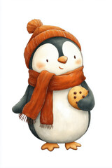 Penguin cookie bake illustration