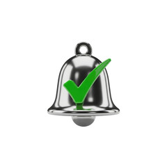 Notification bell with check mark icon