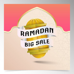 Festive Ramadan Promotion Graphic with Traditional Lanterns and Modern Typography