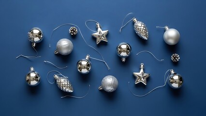 Gold and silver Christmas balls are isolated holiday decoration ornaments