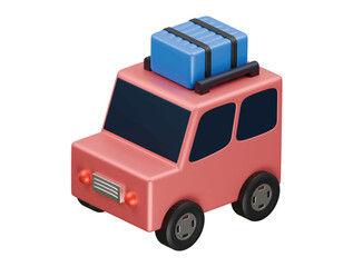 homecoming car icon 3d illustration render