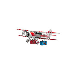Biplane with Luggage on Transparent Background