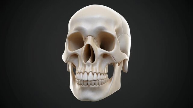 3D Rotating Human Ethmoid Bone Model with Cranial Anatomy Details