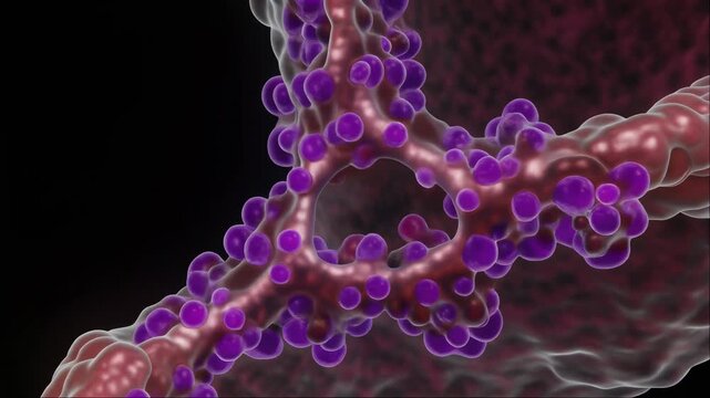 Microscopic view of retinal photoreceptor cell responding to light, with energy transmission.